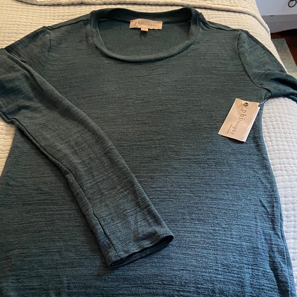 Philosophy Teal Long Sleeve Shirt